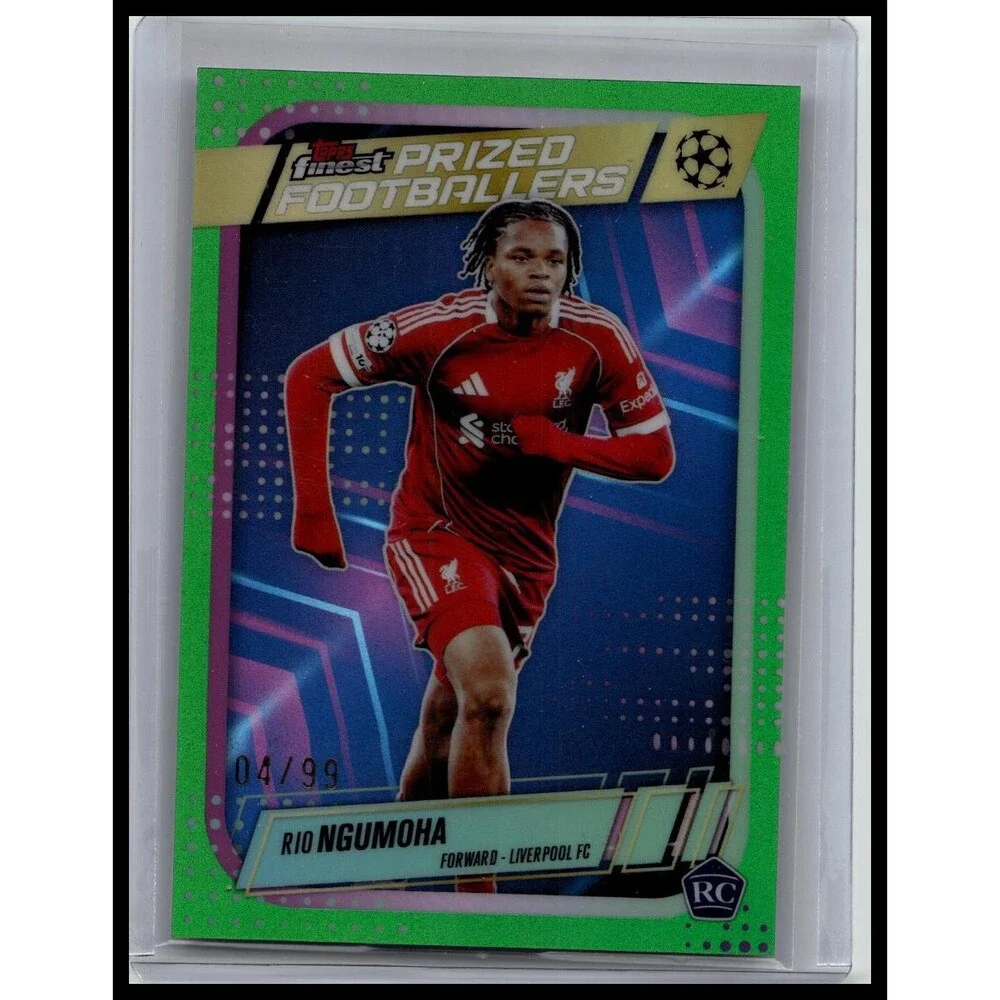 2025-26 Finest UEFA Rio Ngumoha #PF-9 Liverpool Prized Footballers Green #/99